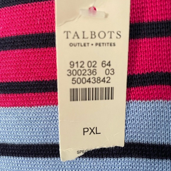 Talbots Women's Crew Neck Striped Sweater Size  XL Petite NWT - Picture 3 of 7